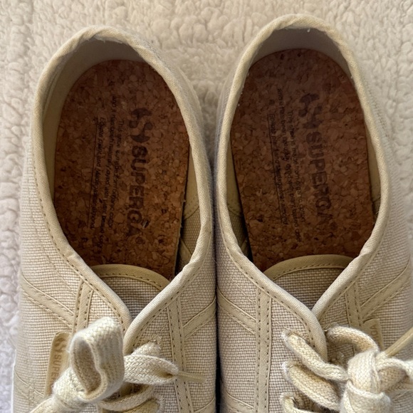 Superga Beige Canvas Lace-Up Sneakers - Picture 2 of 10